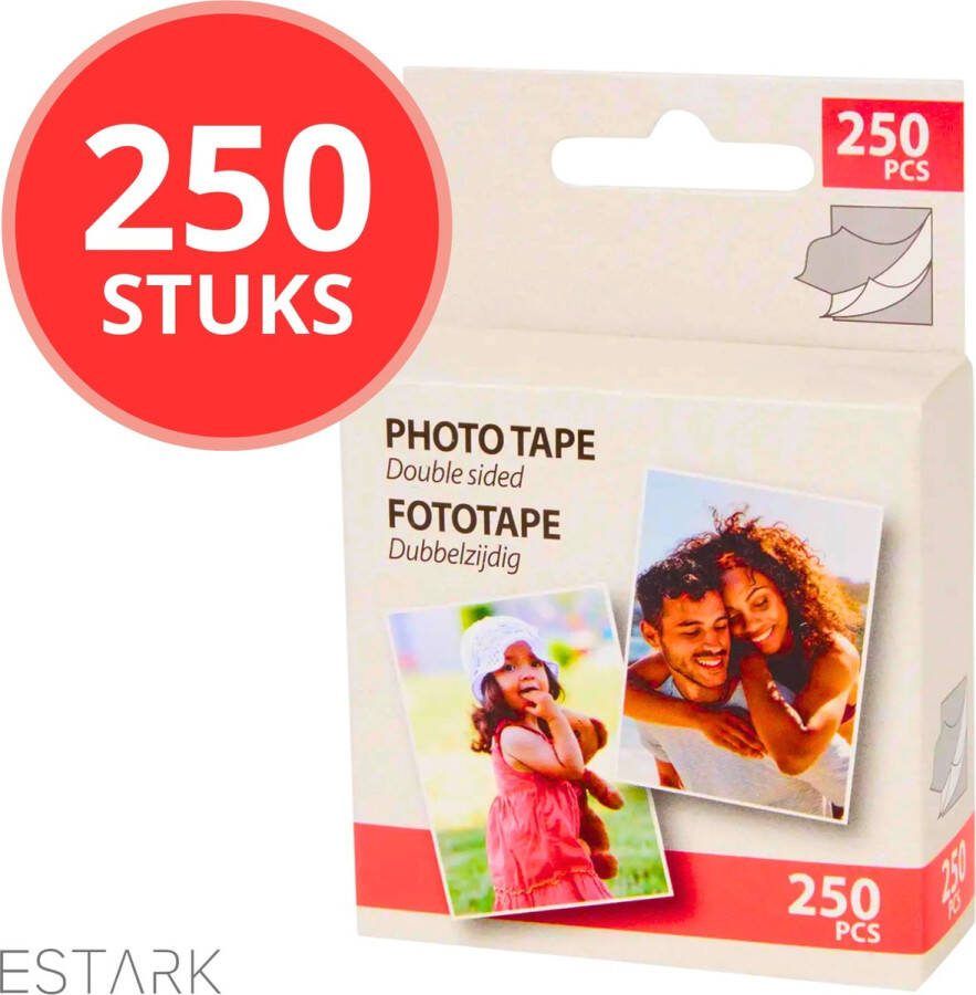 ESTARK Fotoplakkers Dubbelzijdig Plakstrips 250 Stuks Transparant Fotostickers Foto's Ophangen Dubbelzijdige Tape Plakkers Stickers Monatage Set Kit Plakstrips
