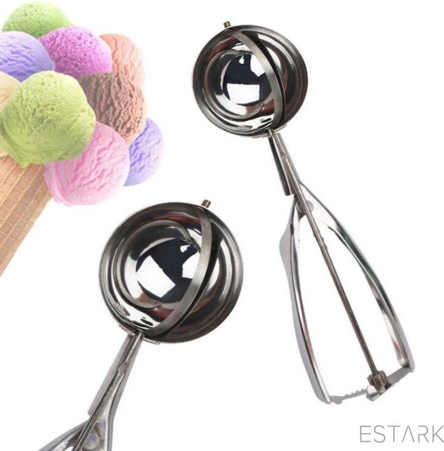 ESTARK IJsschep Ø5 Cm Professionele RVS ijsboltang voor ijsbollen ijsbol lepel Portioneerlepel Oliebollenlepel Oliebollen tang ijsschepper Tang