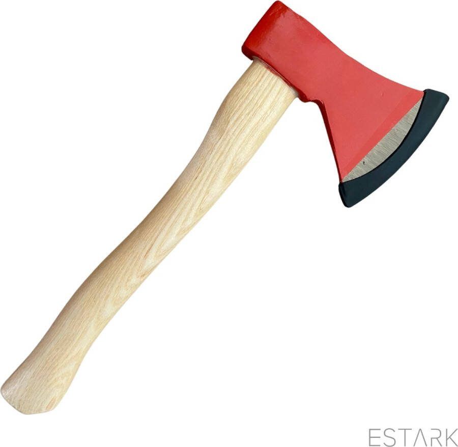 ESTARK Keukenbijl Bijl 600 gram Handbijl rood 600 gram 36 cm Hakbijl Kliefbijl Hout Klieven Outdoor camping kampeer bijlen Metaal Hout