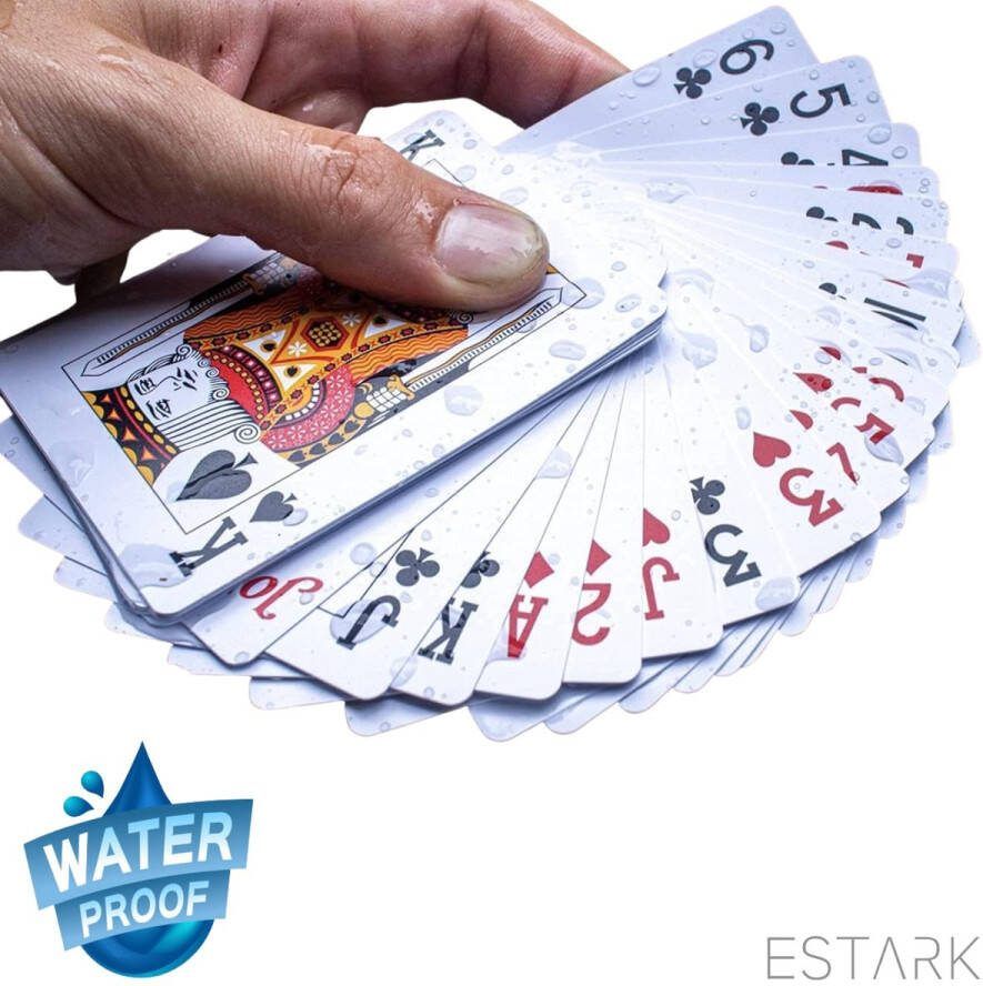 ESTARK Luxe Speelkaarten WATERBESTENDIG Plastic Poker Kaarten kaartspel Waterproof Spelkaarten Spel Kaart 56 Cards Gezelschapsspel Spelen Playing Cards WaterProof