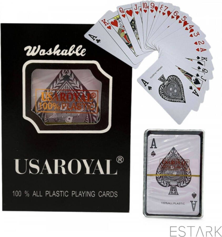 ESTARK Luxe Speelkaarten WATERBESTENDIG Plastic Poker Kaarten kaartspel Waterproof Spelkaarten Spel Kaart 56 Cards Gezelschapsspel Spelen Playing Cards WaterProof