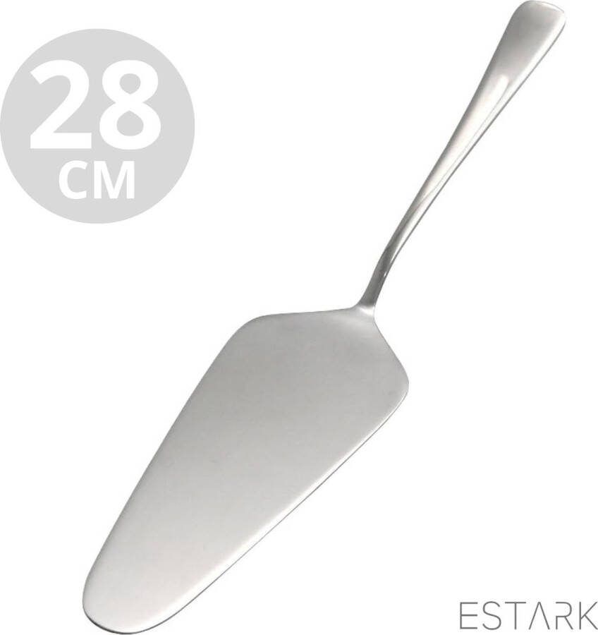 ESTARK Taartschep Cakeschep LUXE Taart schep Taartsnijden Taartlepel Cakemes Taartmes Zilveren RVS 28 cm Bakspullen Zilver