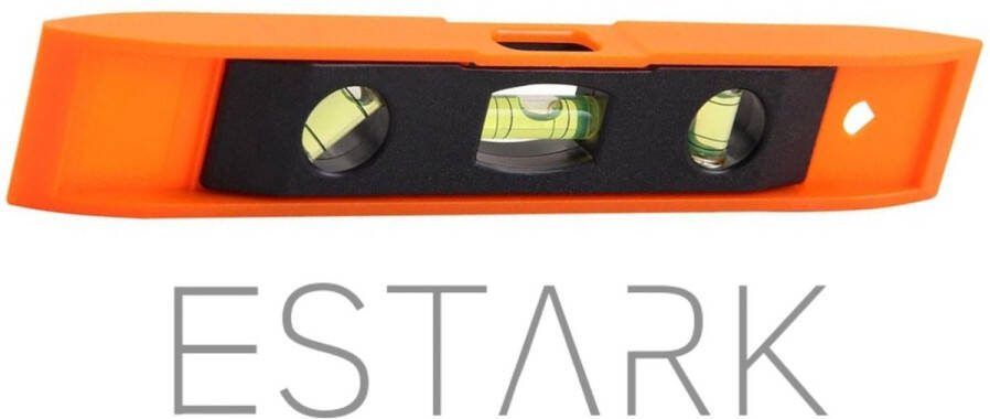 ESTARK Waterpas 22.5cm 3 libellen 22.5 x 4 x 2 cm Professionele Kleine Waterpas Analoog Oranje