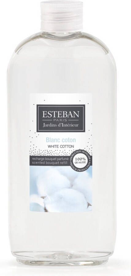 Esteban Blanc Coton Navulling geurstokjes Fris-bloemige geur 100ml