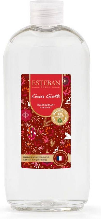 Esteban Limited edition Kerst Navulling geurstokjes Blackcurrant Cherry Fruitige vanille 300 ml