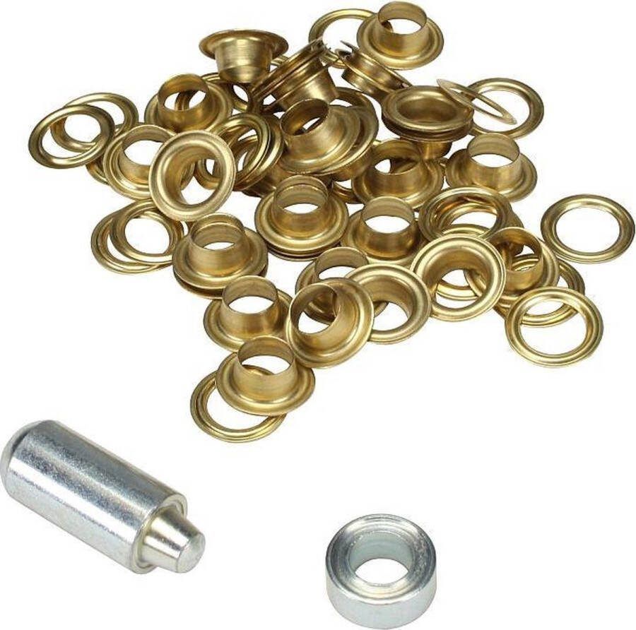 ESVO Ø 10 mm zeilringen 25 ringen messing inclusief 1 stempel