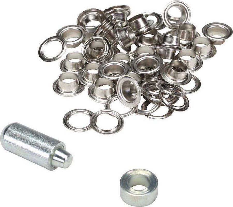 ESVO Ø 10 mm zeilringen 25 ringen messing vernikkeld 1 stempel