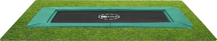 Etan PremiumFlat Trampoline 380 x 275 cm 1259ft Groen Rechthoekig Volledig Gelijkvloers Inground Trampoline Max. Gebruikersgewicht 150 kg