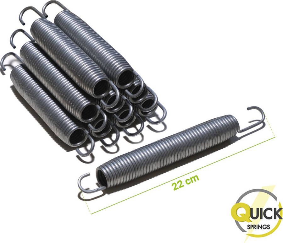 Etan Universele Trampoline Veren QuickSprings Lengte 22 cm Set van 10 stuks Hoge Kwaliteit Trampoline Veer Roestbestendig Extra Strak Opgespannen Voor De Hoogste Sprongen