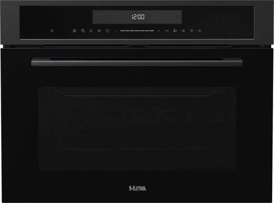 ETNA CM650MZ Inbouw Combimagnetron Mat Zwart 45cm Turbo-hetelucht 50-250°C 50 Liter Grill