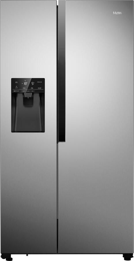 ETNA AKV578IRVS Amerikaanse koelkast Water- en ijsdispenser met reservoir No Frost RVS
