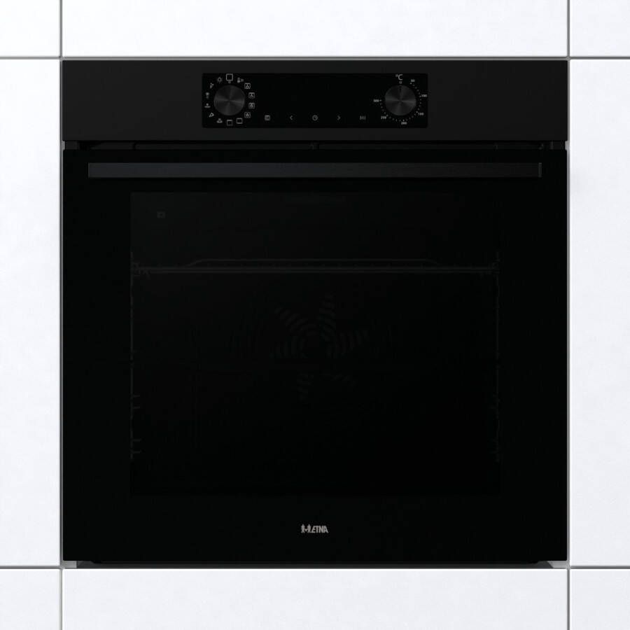 ETNA OP316MZ Inbouwoven Pizza oven (tot 300°C) Turbo Hetelucht Pyrolyse Matzwart 77 Liter Snel Voorverwarmen