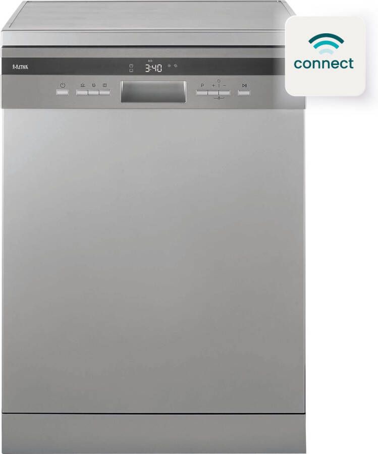 ETNA VWV240CRVS Vrijstaande vaatwasser Connected Stil 40 dB Energielabel C Besteklade RVS