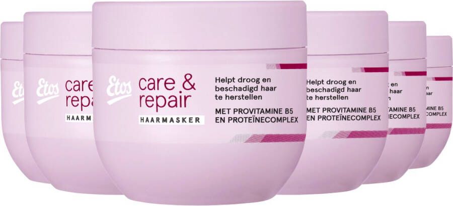 Etos Haarmasker Care & Repair Vegan 6 x 300ML voordeelverpakking