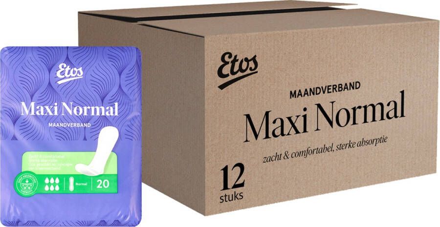 Etos Maandverband Maxi Normaal 12x20 stuks voordeelverpakking