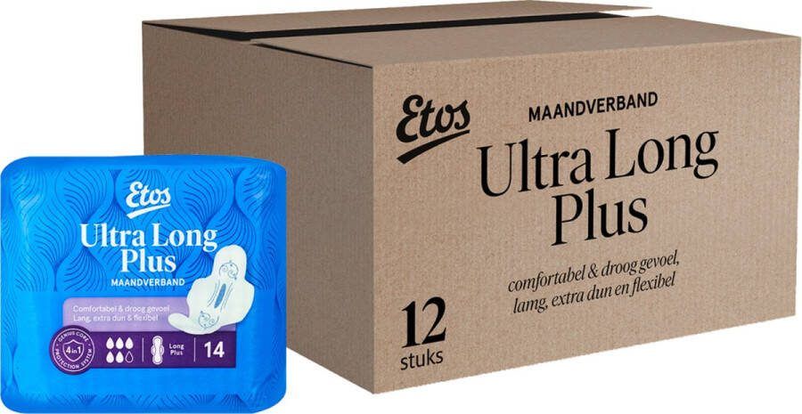 Etos Maandverband voordeelverpakking Ultra Long Plus 12 x 14 stuks