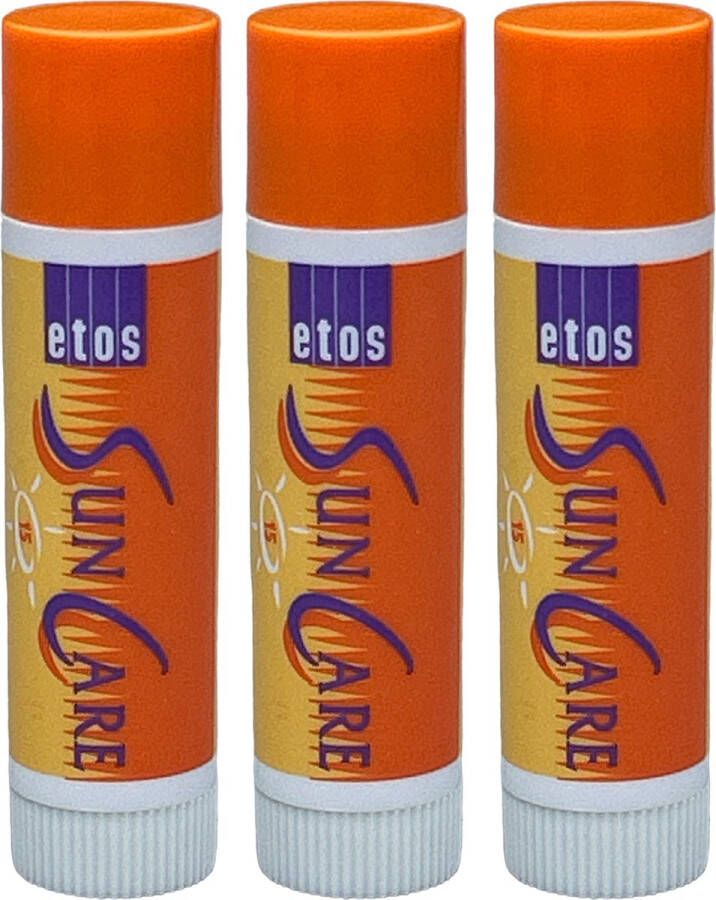 Etos Sun Care Lippenbalsem factor 15 6 gr 3 stuks