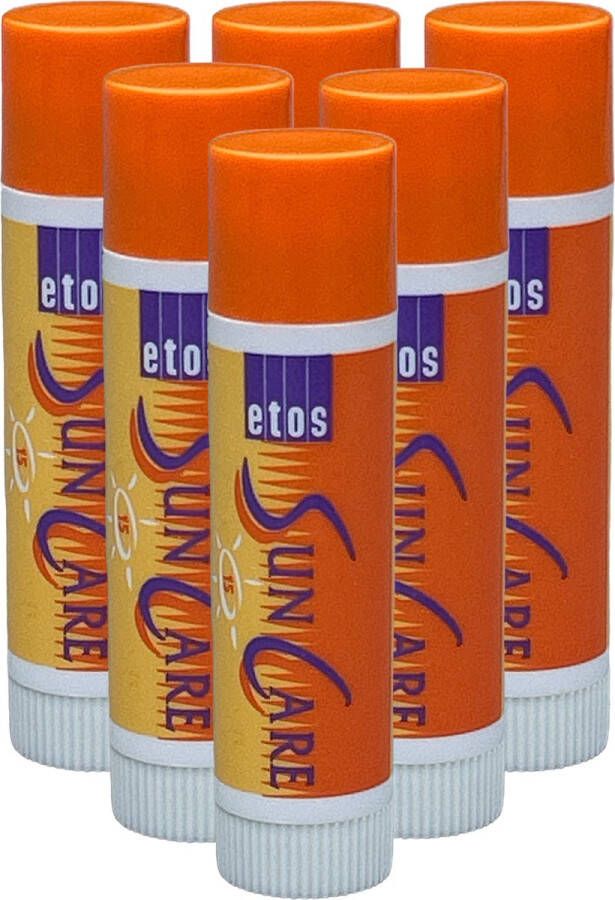 Etos Sun Care Lippenbalsem factor 15 6 gr 6 stuks