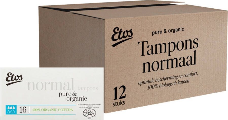 Etos Tampons Pure & Organic Normaal 192 stuks voordeelverpakking