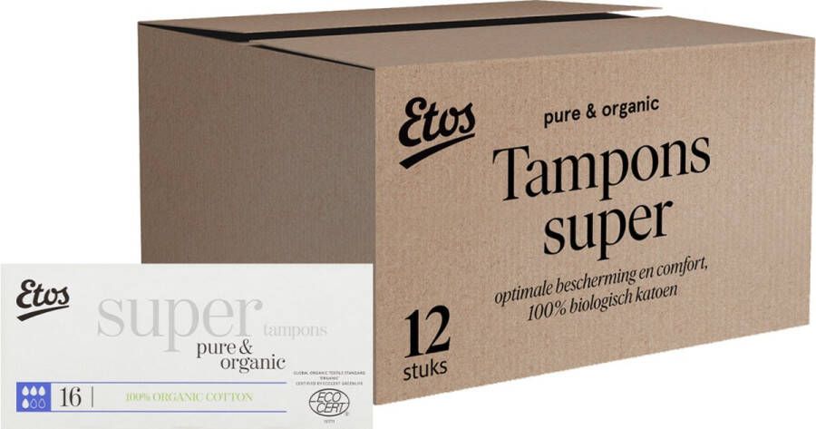 Etos Tampons Pure & Organic Super 192 stuks voordeelverpakking