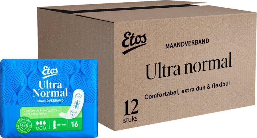 Etos Ultra Maandverband Normaal 16 x 12 stuks voordeelverpakking