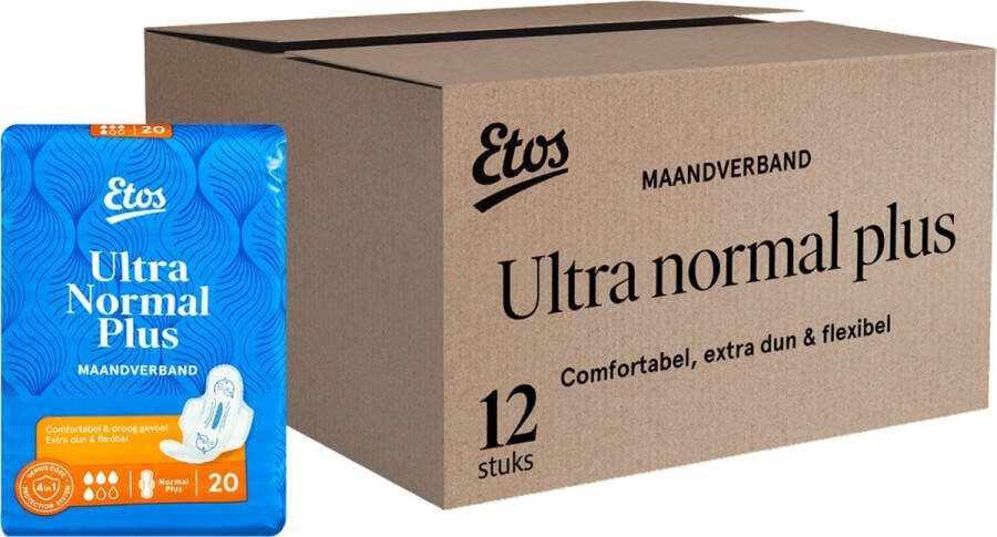 Etos Ultra Maandverband Normaal + 20x12 stuks voordeelverpakking