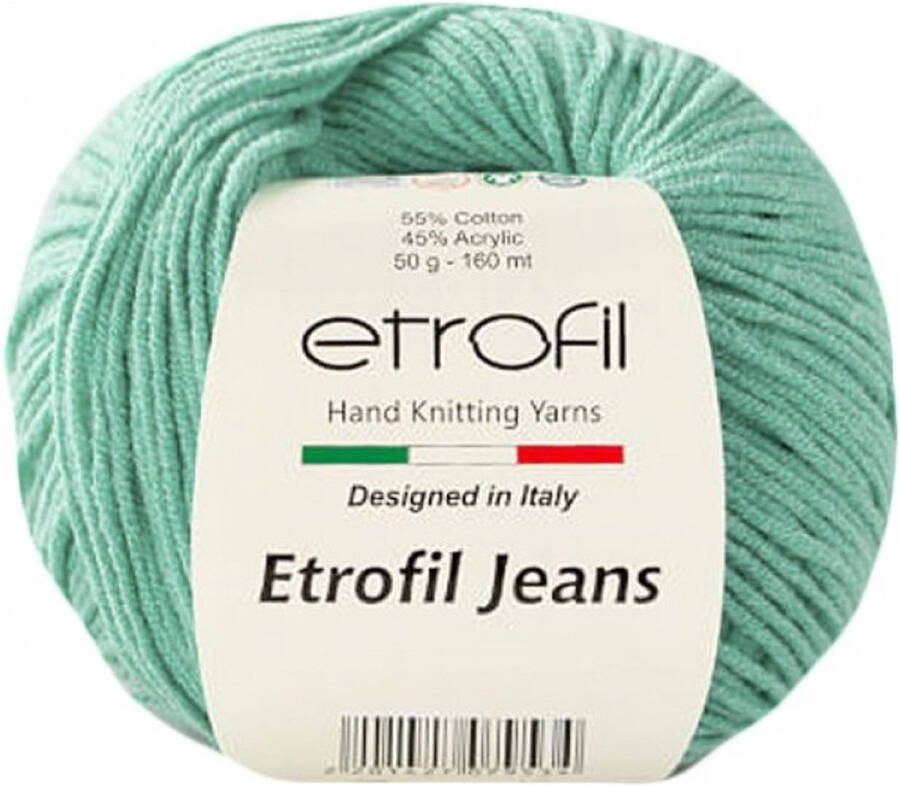 Etrofil Garen Jeans Aqua Groen No 54 55% Katoen 45% Acryl- Amigurumi Haak- en Breigaren