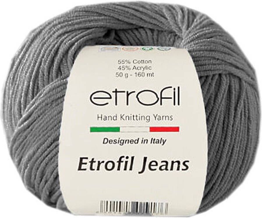 Etrofil Garen Jeans Donkergrijs No 65 55% Katoen 45% Acryl- Amigurumi Haak- en Breigaren