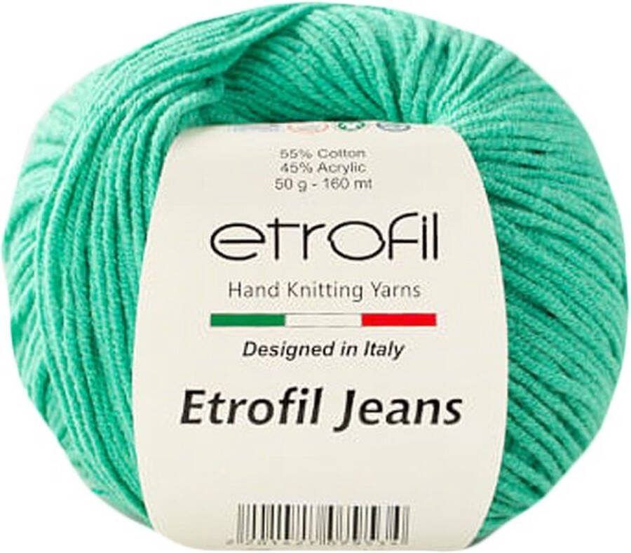 Etrofil Garen Jeans Munt No 55% Katoen 45% Acryl- Amigurumi Haak- en Breigaren