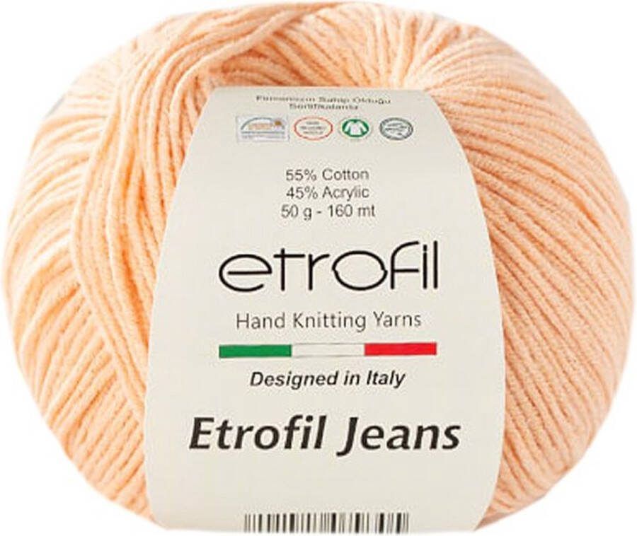 Etrofil Garen Jeans Perzik No 5 55% Katoen 45% Acryl- Amigurumi Haak- en Breigaren