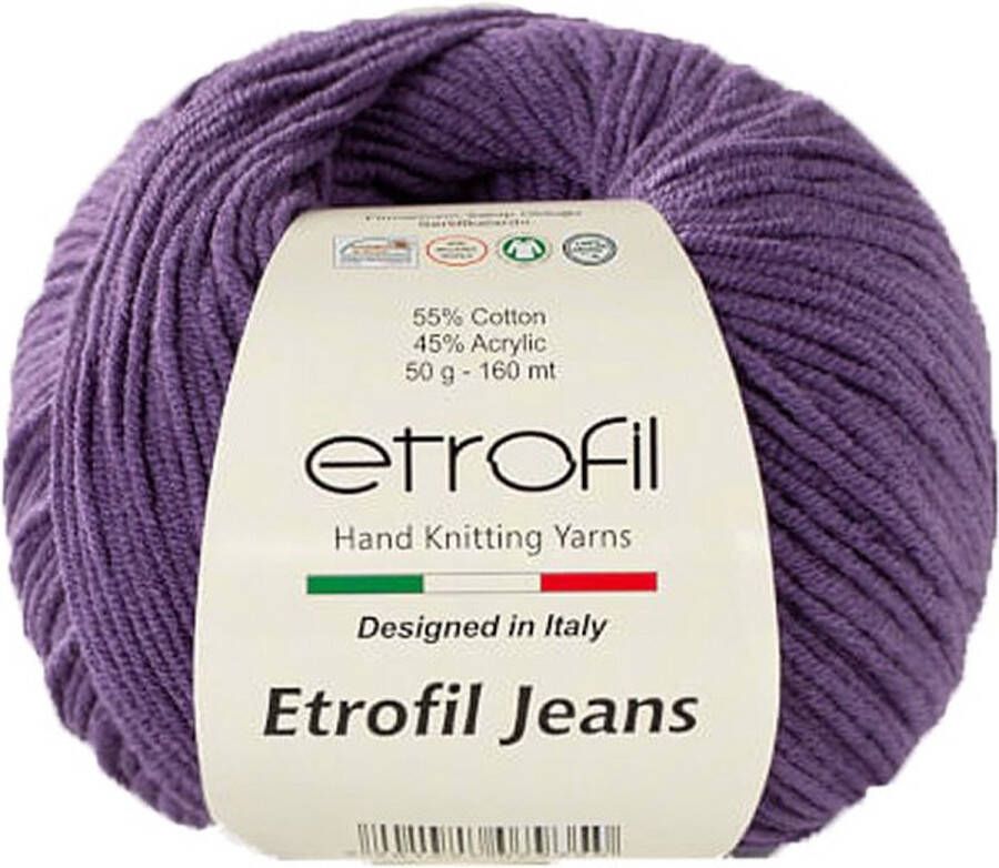 Etrofil Garen Jeans Purper No 17 55% Katoen 45% Acryl- Amigurumi Haak- en Breigaren