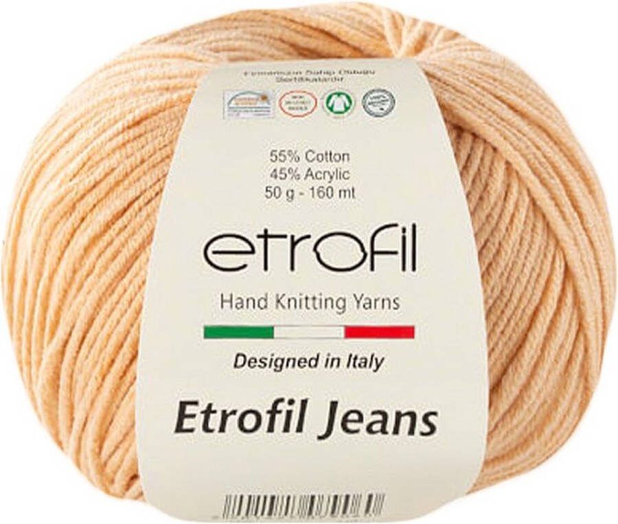 Etrofil Garen Jeans Zalm No 32 55% Katoen 45% Acryl- Amigurumi Haak- en Breigaren
