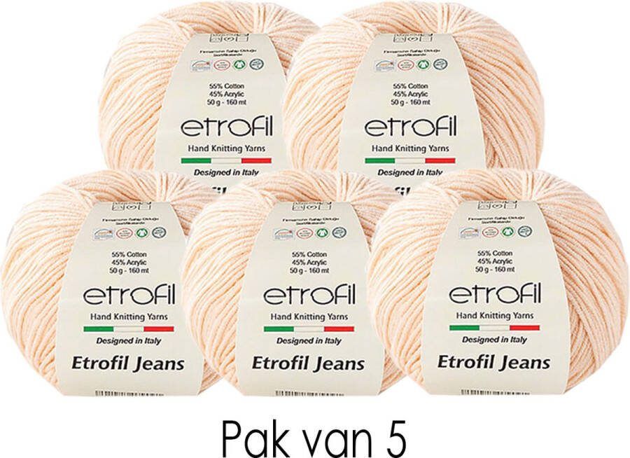 Etrofil Jeans Breigaren Amigurumi Breigaren Baby Breigaren 55% Katoen 45% Acryl 5 stuks Poeder