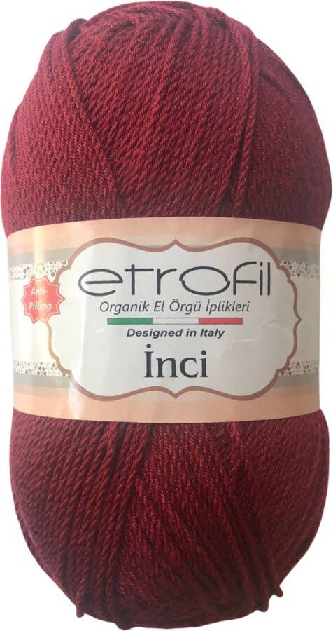 Etrofil Garen Inci-Bordeaux 73104-100% Premium Acryl Anti Pilling Garen-Haken-Breien