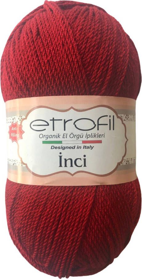 Etrofil Garen Inci-Donkerrood 73047-100% Premium Acryl Anti Pilling Garen-Haken-Breien