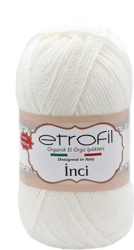 Etrofil Garen Inci-Ecru 70172-100% Premium Acryl Anti Pilling Garen-Haken-Breien