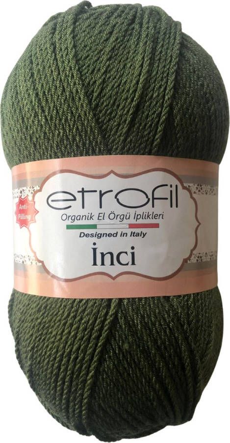 Etrofil Garen Inci-Kaki 74022-100% Premium Acryl Anti Pilling Garen-Haken-Breien