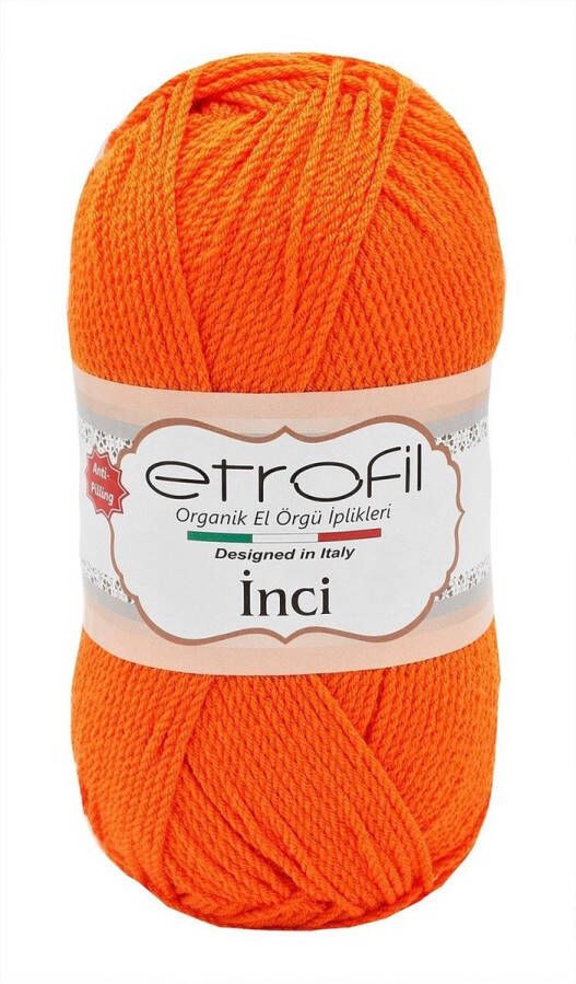 Etrofil Garen Inci-Oranje 72044-100% Premium Acryl Anti Pilling Garen-Haken-Breien