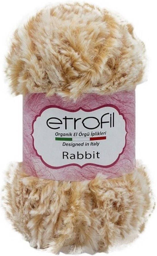 Etrofil Rabbit Bontgaren Beige Melange 100% Polyester 100gr 65mt 70718 gehaakte knuffeldieren Polyester bontgaren