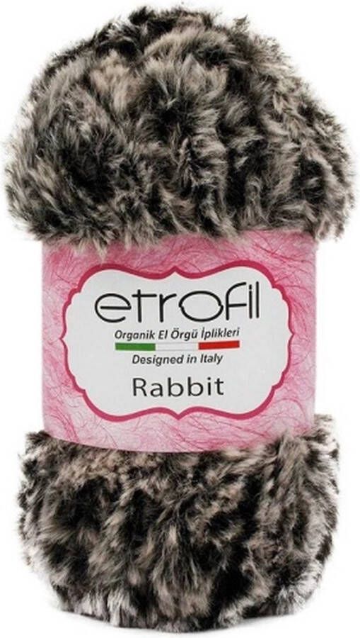 Etrofil Rabbit Bontgaren Grijs Bruin 100% Polyester 100gr 65mt 70714 gehaakte knuffeldieren Polyester bontgaren