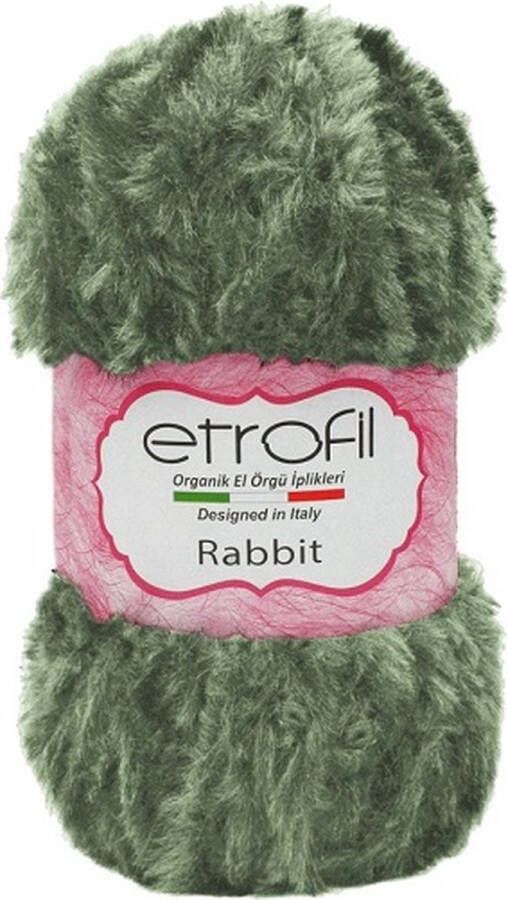 Etrofil Rabbit Bontgaren Groen 100% Polyester 100gr 65mt 74043 gehaakte knuffeldieren Polyester bontgaren