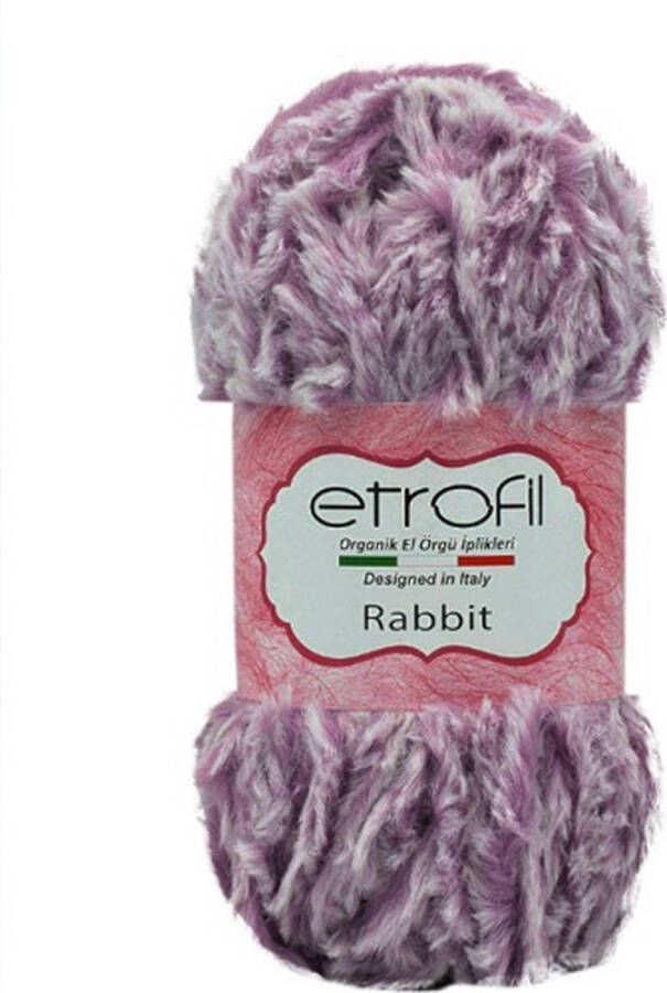 Etrofil Rabbit Bontgaren Lavendel 100% Polyester 100gr 65mt 70684 gehaakte knuffeldieren Polyester bontgaren