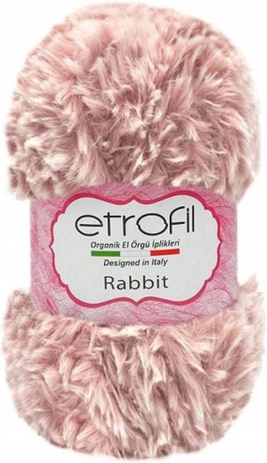 Etrofil Rabbit Bontgaren Roze Wit 100% Polyester 100gr 65mt 70350 gehaakte knuffeldieren Polyester bontgaren