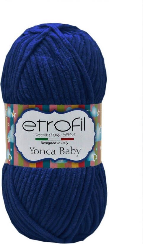 Etrofil Velvet Garen-Yonca Baby Donker Blauw No 70547 4 mm Breien Haken Weven Amigurumi
