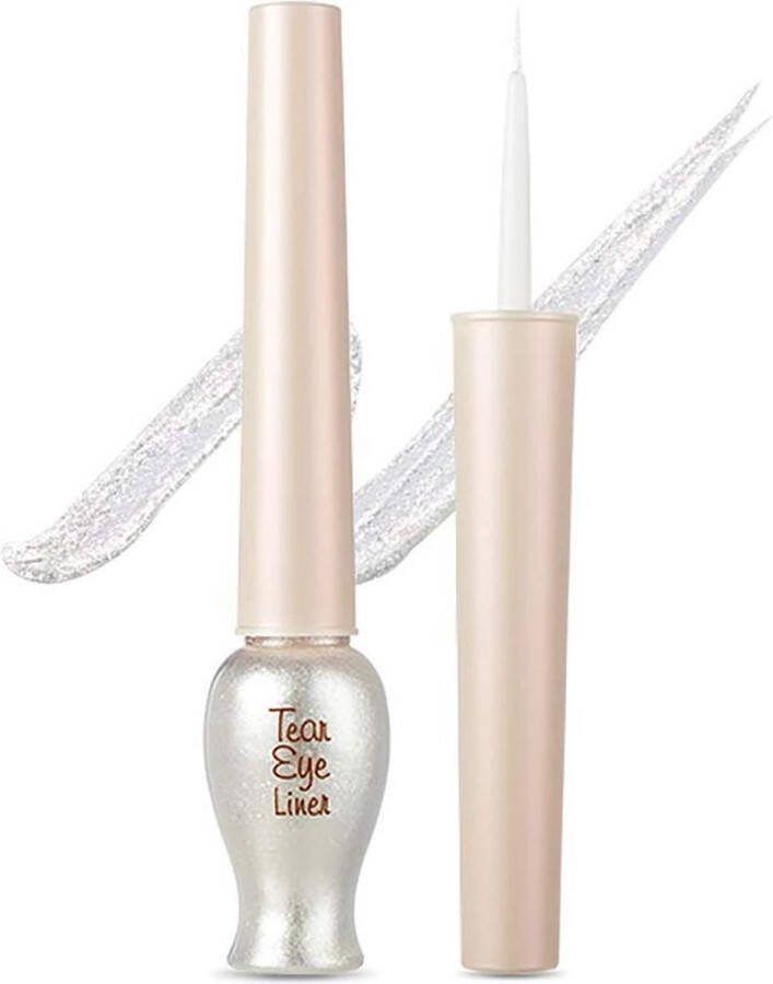 ETUDE HOUSE Tear Eye Liner #3 Pearl Glitter Eyeliner Popping Eyes Highlight Inner Corner Big Eyes Fresh Make-up Look Korean Beauty Cosmetics Liquid Glittering Eye Liner Make Your Eyes Sparkle