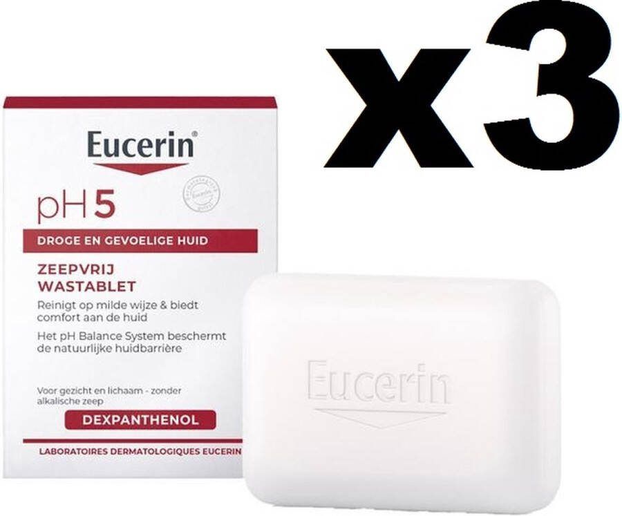 Eucerin Ph5 Wastablet Zeep Zonder Zeep 100g 3 stuks