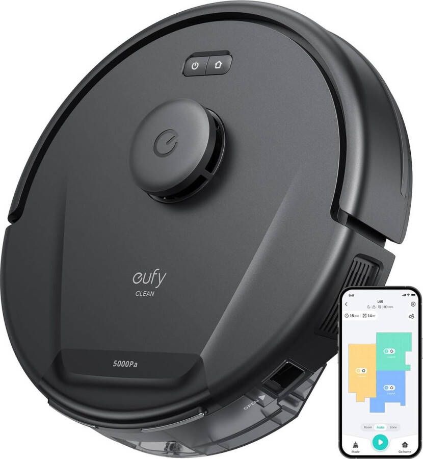 Eufy Clean L60-robotstofzuiger ultrasterke zuigkracht van 5000 Pa iPath-lasernavigatie voor diepe vloerreiniging ideaal voor haren en harde vloeren