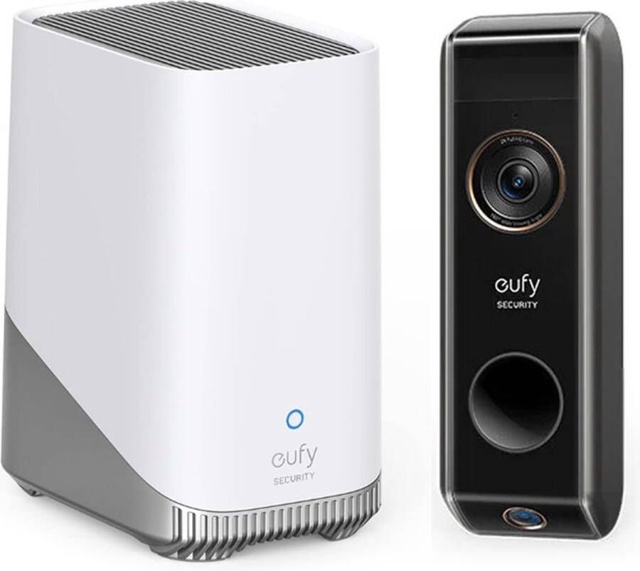 Eufy Video Deurbel Dual 2 Pro Inclusief HomeBase 3 Deurbelset dubbele camera