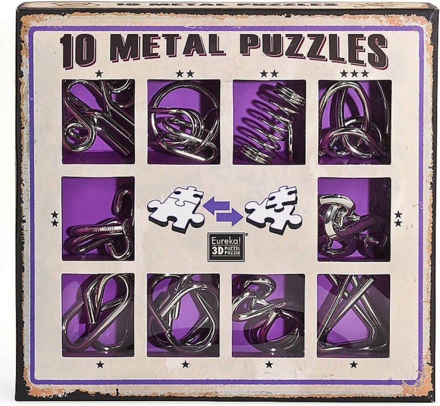 Eureka Metal Puzzle set 10 Metal Puzzles Set Purple (only available in display 52473355)