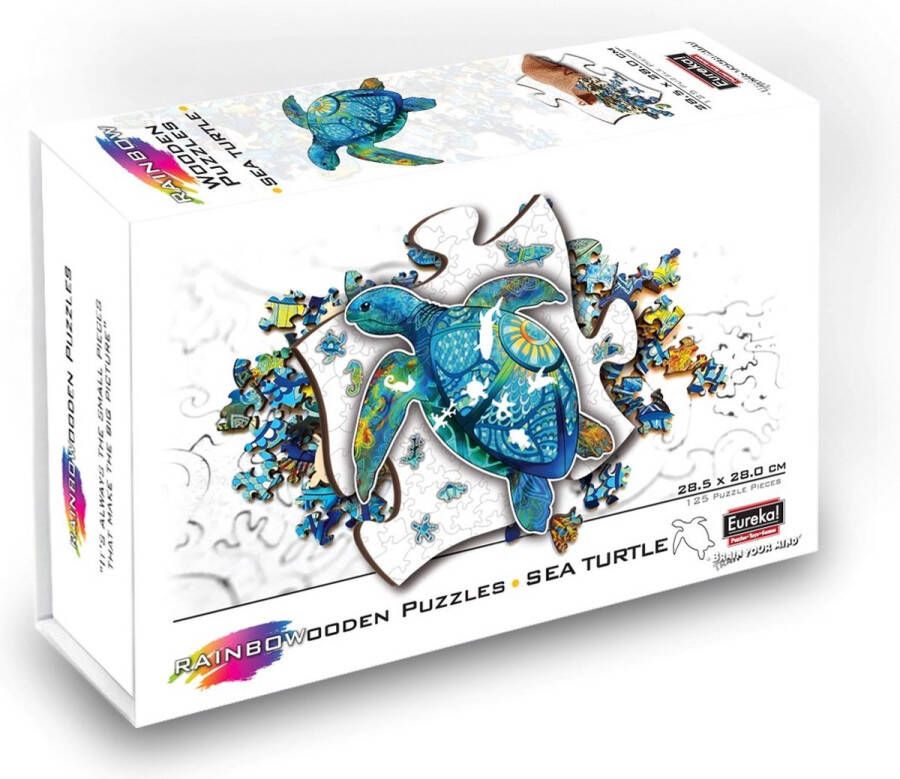 Eureka 2D RainboWooden Puzzle Sea turtle 125 stukjes